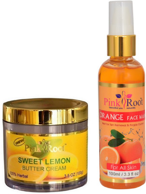 

Pink Root SWEET LEMON CREAM 100G WITH ORANGE FACE WASH 100ML(Set of 2)