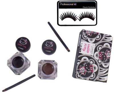 

Professional Kit eyelashes with mac hello kitty two balm eyeliner(Set of 3)