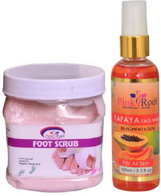 

Pink Root FOOT SCRUB 500ML WITH PAPAYA FACE WASH 100ML(Set of 2)