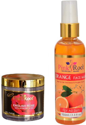 

Pink Root ENGLISH ROSE SCRUB 100G WITH ORANGE FACE WASH 100ML(Set of 2)