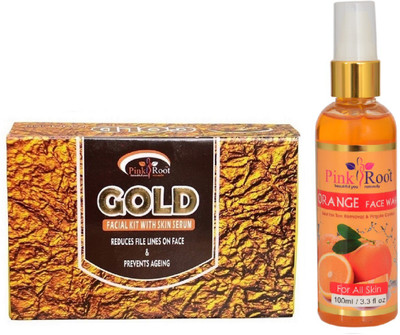 

Pink Root GOLD KIT 83G WITH ORANGE FACE WASH 100ML(Set of 2)