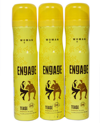 

Engage TEASE Deodorant Spray - For Women(450 ml, Pack of 3)