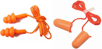 

Vezual Reusable (1 Pair) & 3m 1110 Disposable Corded (1 Pair) Noise Reduction Ear Plug & Nose Clip(Orange)