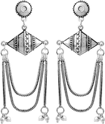 Voylla Leela Oxidized Layered Earrings Brass Drops & Danglers Voylla Leela Oxidized Layered Earrings Brass Drops & Danglers