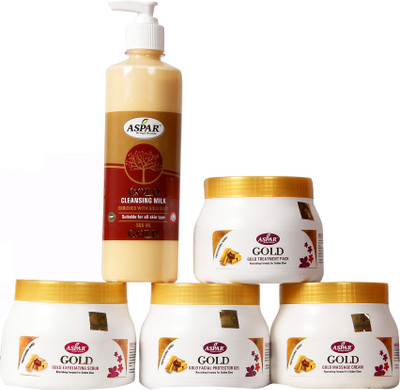 

Aspar Unisex Combo of Gold Facial Kit for All Skin Type 2.3 g(Set of 5)