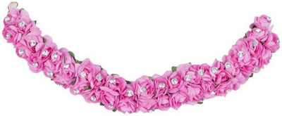 

Bueno Hair Accessories, Artificial Flower Hair Gajra For Bun Decoration For Women, Pink Hair Accessory Set(Pink)