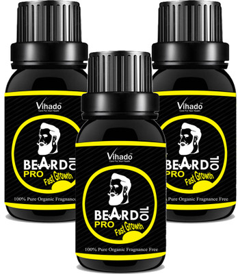 VIHADO Beard Growth Oil PRO fast growth 15 ml (Pack of 3) Hair Oil(15 ml)