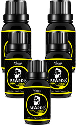 

VIHADO Beard Mustache Growth Oil PRO fast growth 15 ml (Pack of 5) Hair Oil(15 ml)