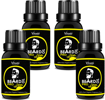 

VIHADO Mooch and Beard Oil men PRO fast growth 10 ml (Pack of 4) Hair Oil(10 ml)