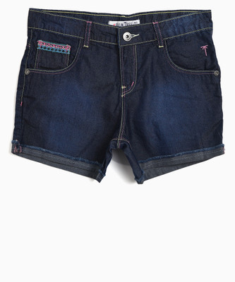 

Gini & Jony Short For Girl's Casual Solid Denim(Blue, Pack of 1, Dx wash(5000)