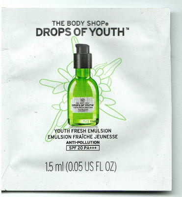 

The Body Shop Drop Of Youth Anti Pollution Moisturiser For Younger Looking Skin SPF 20 PA+++ (Pouch) 1.5 ml(1.5 ml)