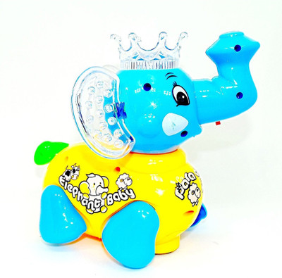 

Arihant Ecommerce Battery Operated Cute Moving Elephant Clever Toy with Music and Lights(Multicolor)