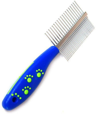 

Pet Needs Double Sided Pet Comb Stainless Steel Pin Dog Grooming Brush With Soft Grip Handle Basic Comb for Dog