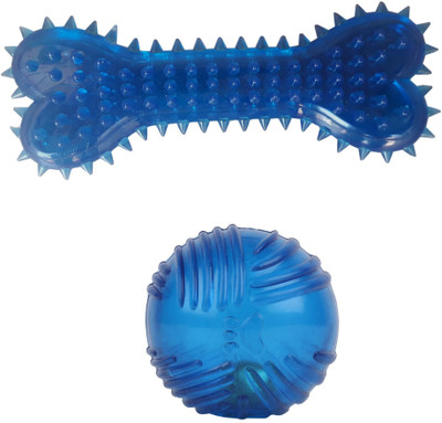 

Pet Needs High Quality Translucent Spike Bone With Ball Chew Toy For Puppy Rubber Rubber Toy For Dog