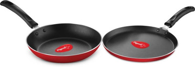 

Pigeon Duo Pack Fry Pan 22 diameter(Aluminium, Non-stick), Black;red