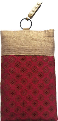 

Mahadev Exports Brocade Mobile Cover/ pouch with zip behind and hook Mobile Pouch(Maroon)