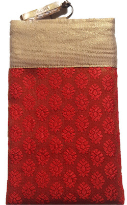 

Mahadev Exports Brocade Mobile Cover/ pouch with zip behind and hook Mobile Pouch(Red)