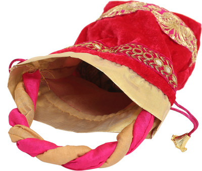 

Kuber Industries Velvet Rajasthani Potli Bag/Clutch/Bridal Clutch (Multi) Set of 1 Pc Potli(Multicolor)