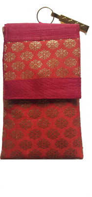

Mahadev Exports Brocade Mobile Cover/ pouch with zip behind and hook Mobile Pouch(Maroon)