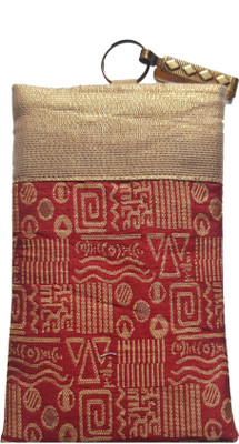 

Mahadev Exports Brocade Mobile Cover/ pouch with zip behind and hook Mobile Pouch(Maroon)