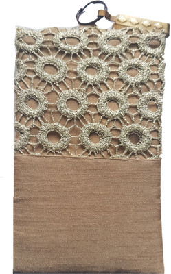 

Mahadev Exports Brocade Mobile Cover/ pouch with zip behind and hook Mobile Pouch(Gold)