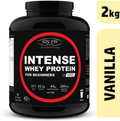 

Sinew Nutrition Intense Whey Protein for Beginner's With Digestive Enzymes, Protein Supplement - Vanilla Flavour 2 Kg Whey Protein(2 kg, Vanilla)
