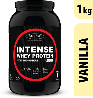 

Sinew Nutrition Intense Whey Protein for Beginner's With Digestive Enzymes, Protein Supplement - Vanilla Flavour 1 Kg Whey Protein(1 kg, Vanilla)