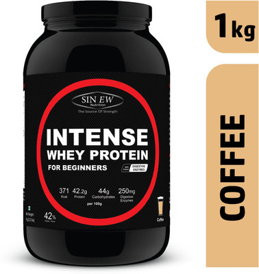 

Sinew Nutrition Intense Whey Protein for Beginner's With Digestive Enzymes, Protein Supplement - Coffee Flavour 1 Kg Whey Protein(1 kg, Coffee)