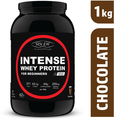 

Sinew Nutrition Intense Whey Protein for Beginner's With Digestive Enzymes, Protein Supplement - Chocolate Flavour 1 Kg Whey Protein(1 kg, Chocolate)