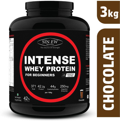 Sinew Nutrition Intense Whey Protein for Beginner's With Digestive Enzymes, Protein Supplement - Chocolate Flavour 3 Kg Whey Protein(3 kg, Chocolate)