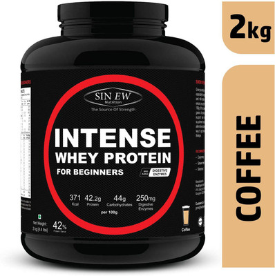 

Sinew Nutrition Intense Whey Protein for Beginner's With Digestive Enzymes, Protein Supplement - Coffee Flavour 2 Kg Whey Protein(2 kg, Coffee)