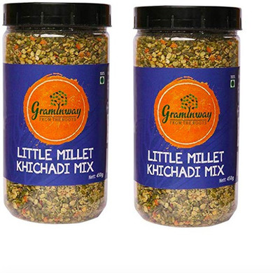 

Graminway GLUTEN FREE LITTLE MILLET KHICHADI MIX Pack of 2 - 900 g