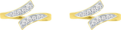 

SilverDew Sterling Silver Cubic Zirconia Gold-plated Plated Toe Ring Set, White