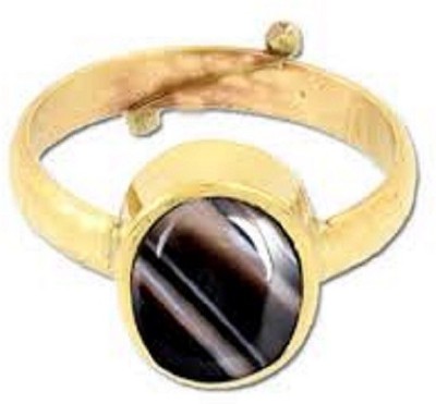 Jaipur Gemstone Sulemani Hakik Ring with Natural Chalcedony Stone Chalcedony Gold Plated Ring