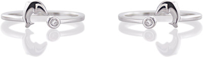 

SilverDew Pair Of Two Toe Fashion Rings For Women College Girls Fish Design Diamond White Rhodium Adjustable Sterling Silver Cubic Zirconia Rhodium Plated Toe Ring