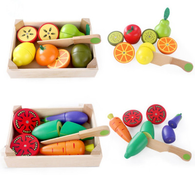 

Webby Kitchen Toys Cutting Fruit Vegetable Play miniature Food Kids Wooden baby early education food toys