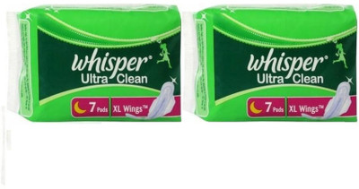 

Whisper Ultra Clean 7+7 Pad Sanitary Pad(Pack of 2)