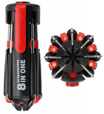 SHREWAS 8 in 1 Multifunctional Screwdriver Set With Led Torch Combination Screwdriver Set(Pack of 1)