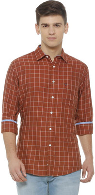 allen-solly-men-checkered-casual-brown-shirt