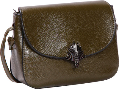 

Bagkok Women Casual Green PU Sling Bag