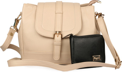 

Roseberries Women Casual, Formal Beige PU Sling Bag