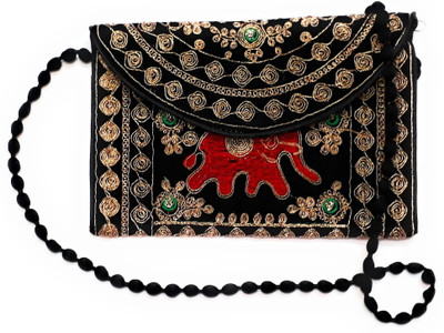

Unique Fashion Women Casual Black, Multicolor Silk Sling Bag