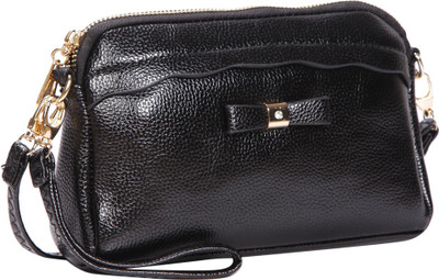 

Bagkok Women Casual Black PU Sling Bag
