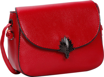 

Bagkok Women Casual Red PU Sling Bag