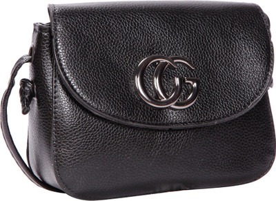 

Bagkok Women Casual Black PU Sling Bag