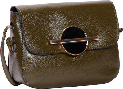 

Bagkok Women Casual Green PU Sling Bag