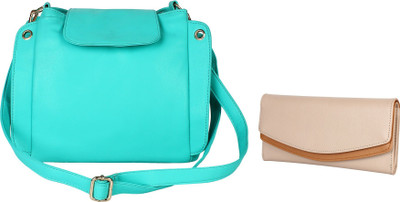 

Lychee Bags Women Casual Green, Beige PU Sling Bag, Beige;green