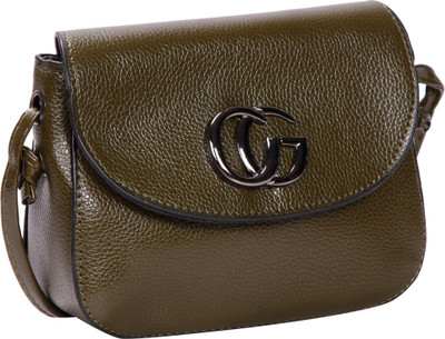 

Bagkok Women Casual Green PU Sling Bag