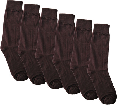 Cotson Men Solid Mid-Calf/Crew(Pack of 6)