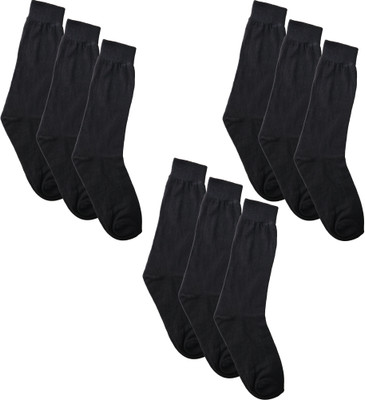 QUEERY Men Solid Calf Length(Pack of 9)